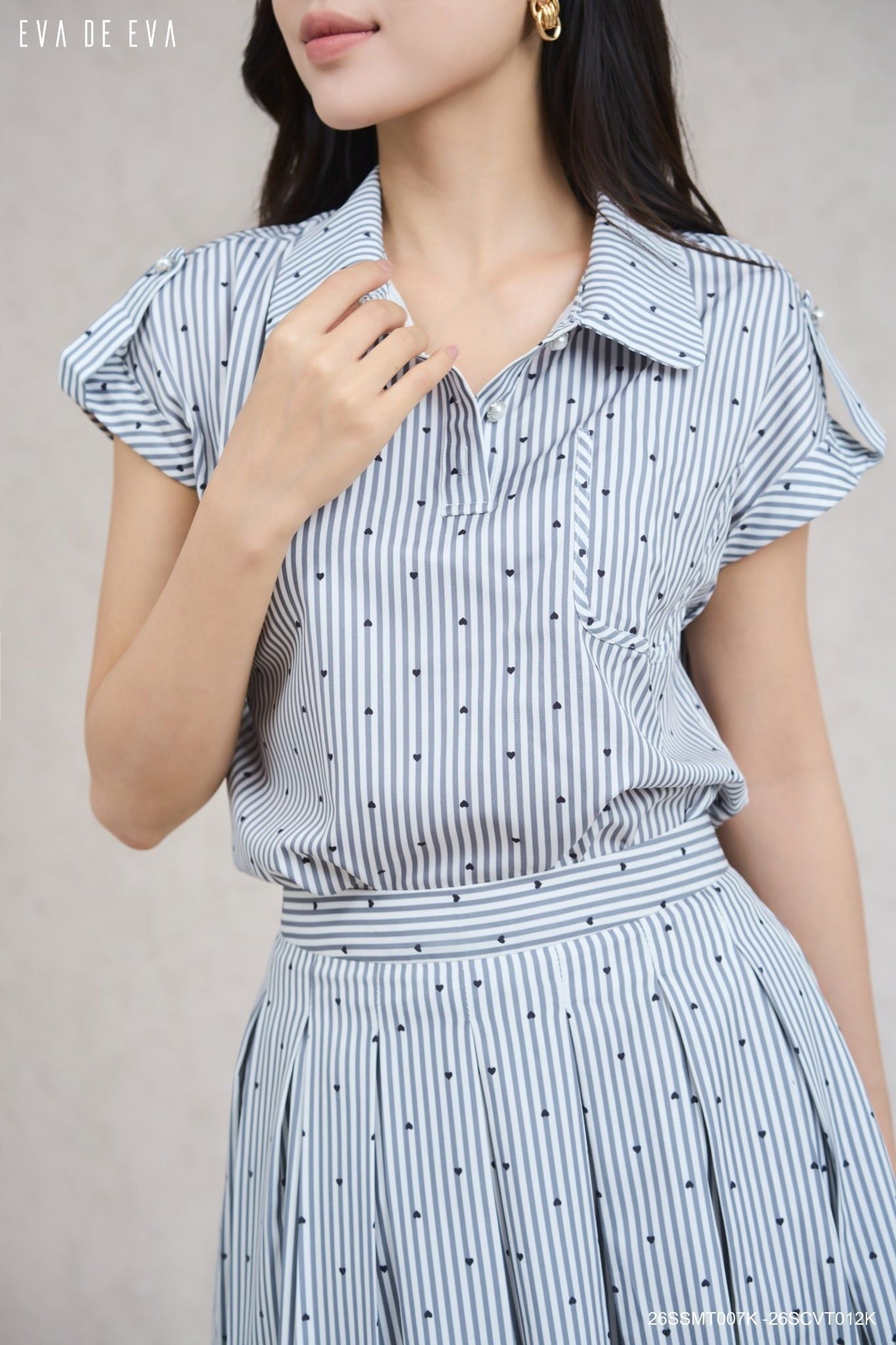  Chân váy Midi, Xếp ly 26SCVT012K 