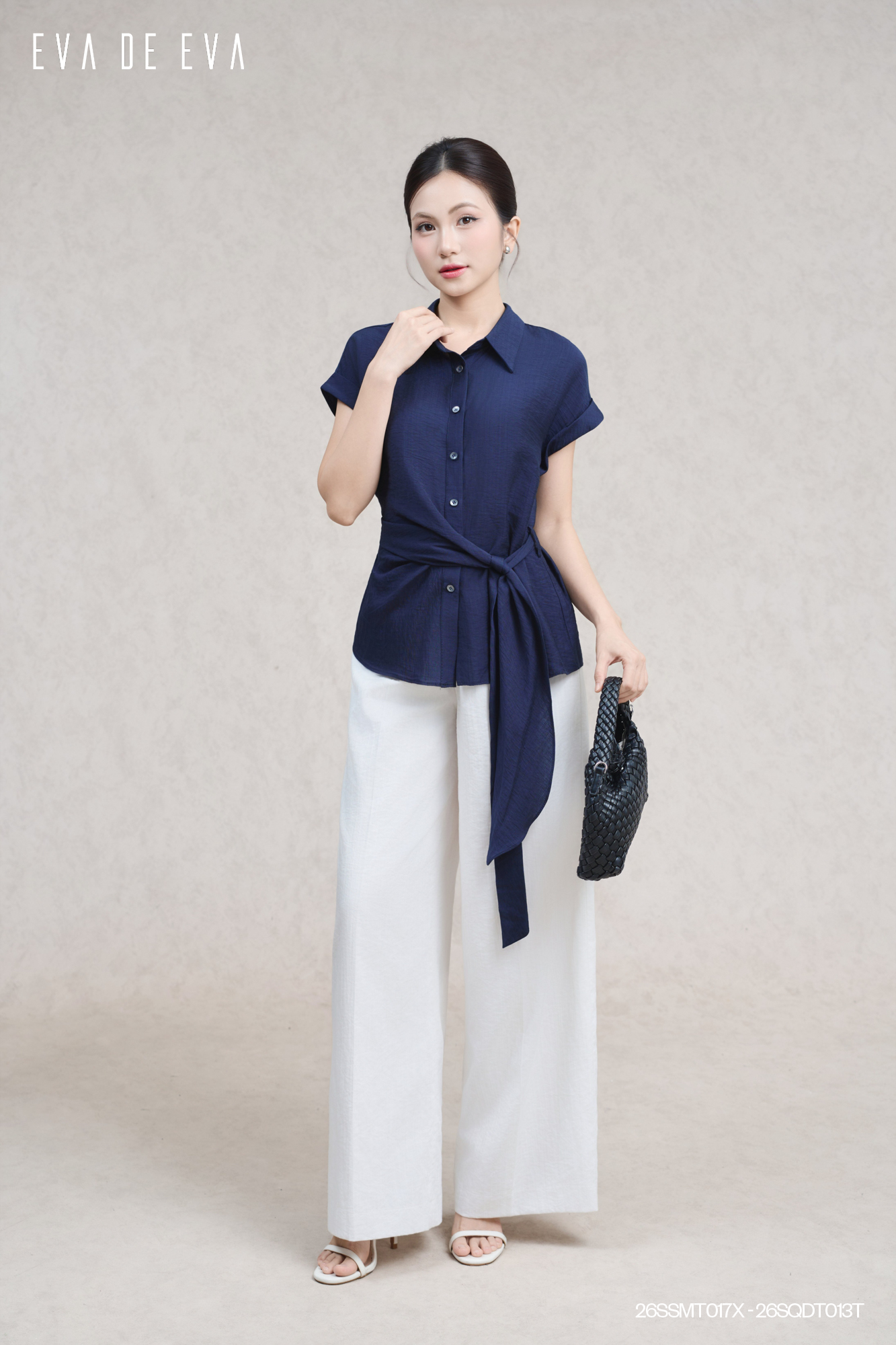  Sơ mi tay ngắn, Dáng thắt eo 26SSMT017X 