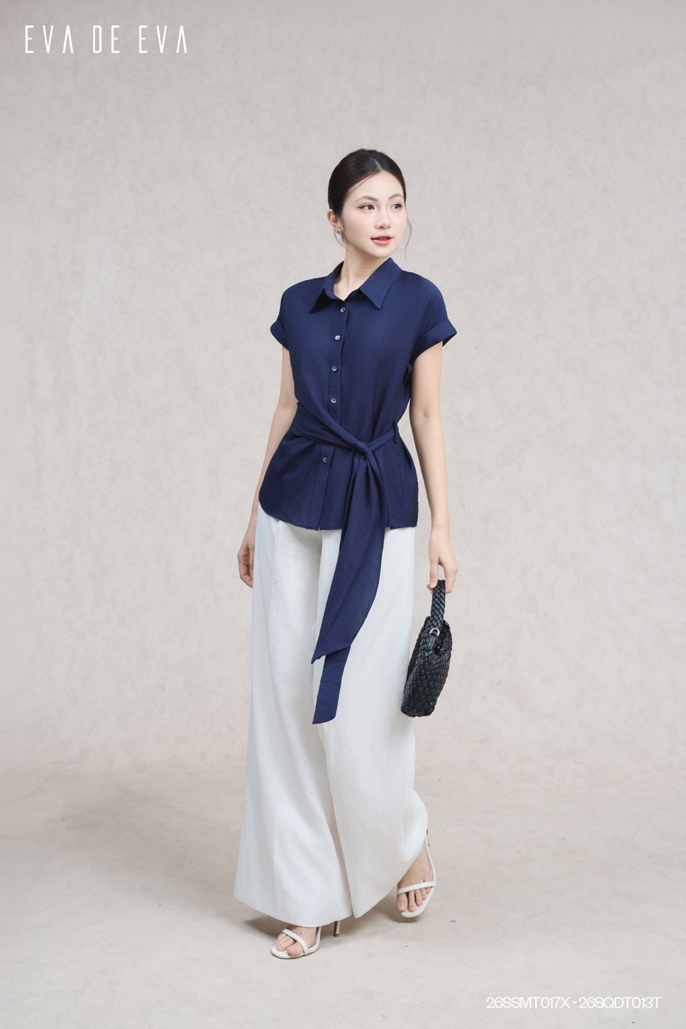  Sơ mi tay ngắn, Dáng thắt eo 26SSMT017X 