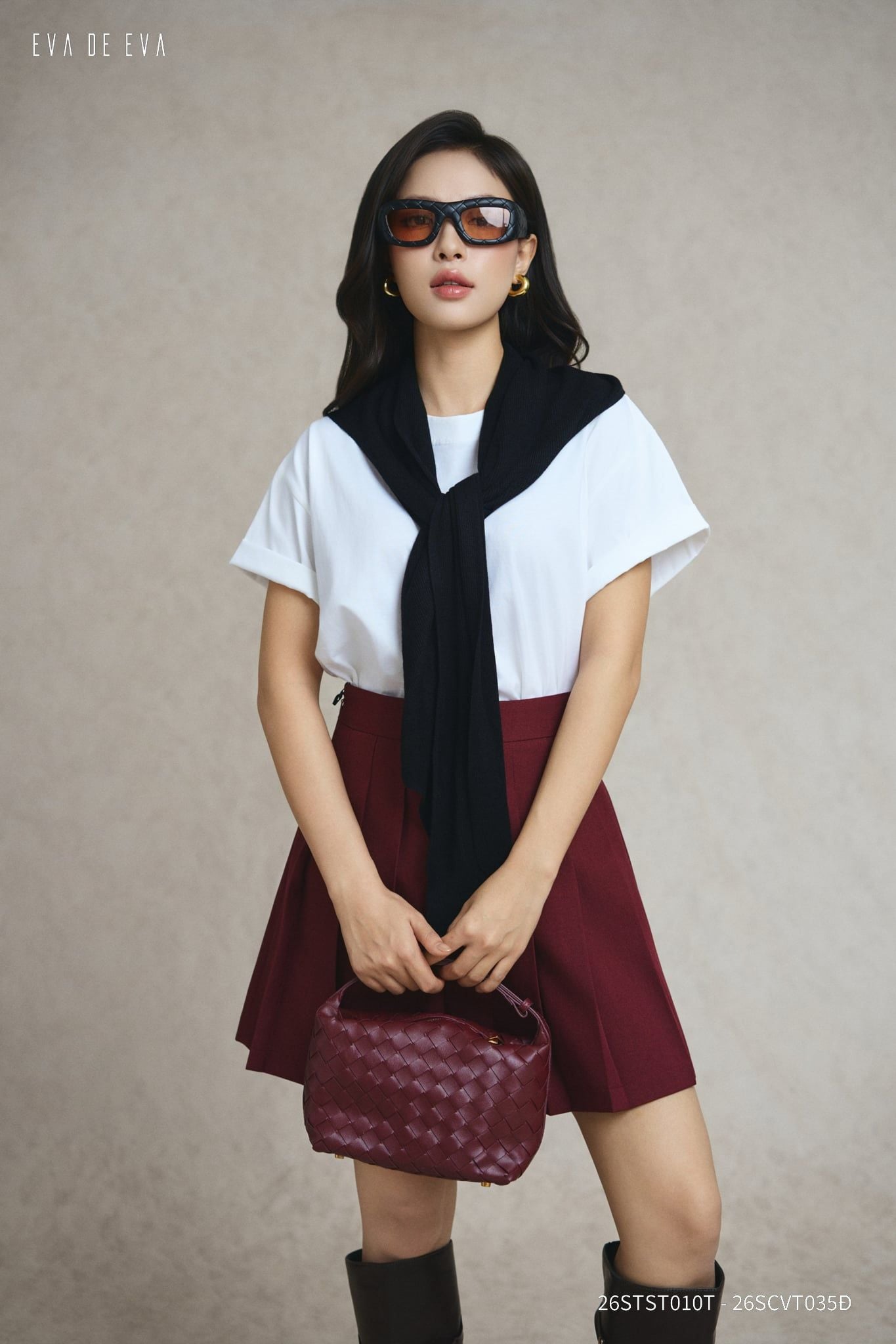  Chân váy Mini, Xếp ly 26SCVT035Đ 