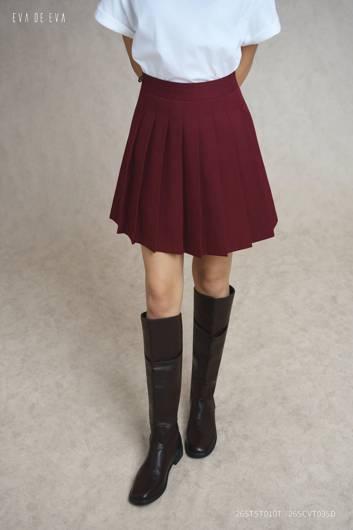  Chân váy Mini, Xếp ly 26SCVT035Đ 