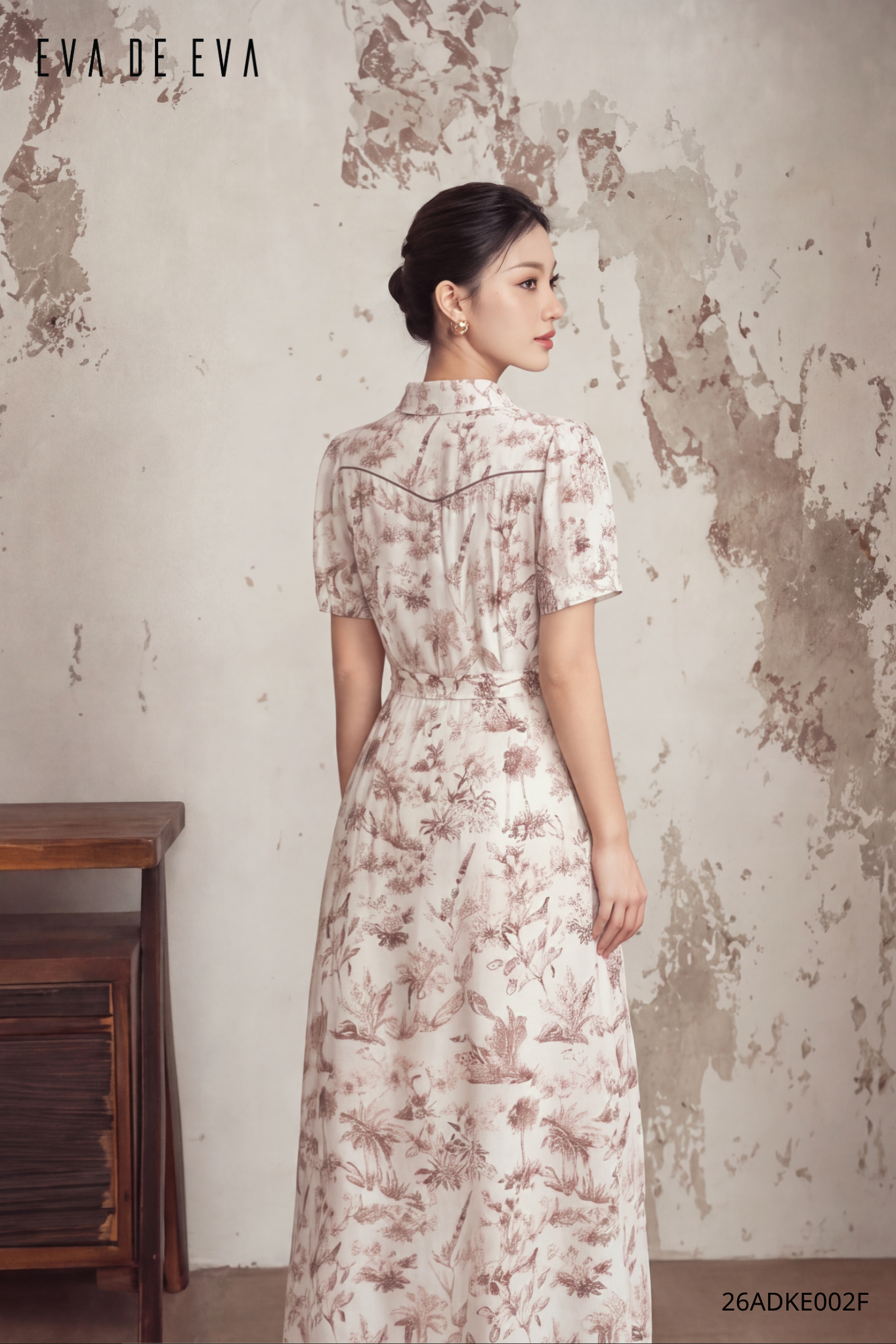  Đầm tay ngắn, Dáng thắt eo 26ADKE002F 