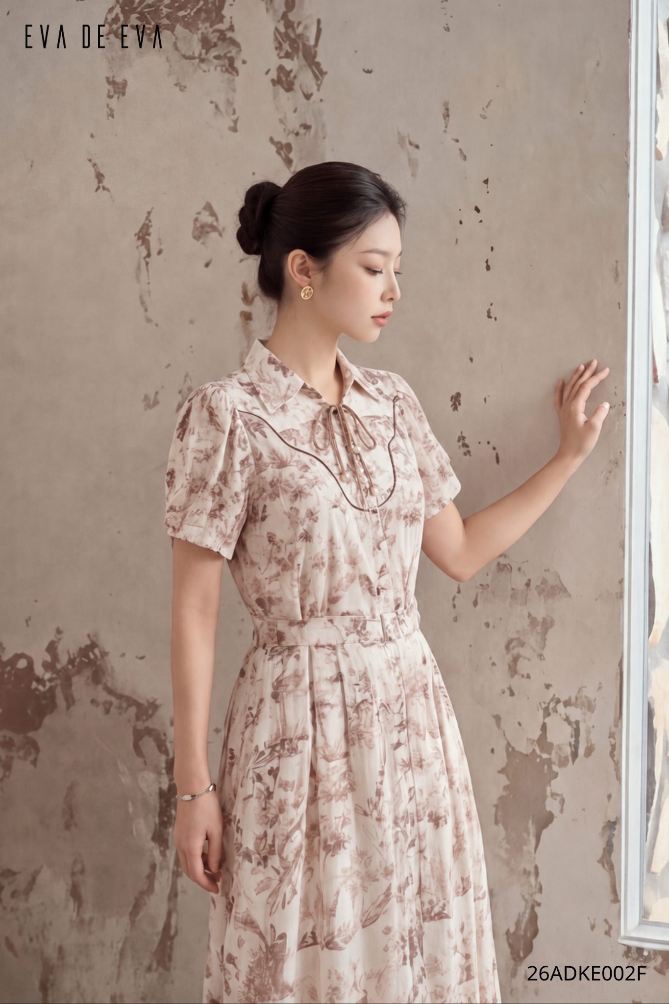  Đầm tay ngắn, Dáng thắt eo 26ADKE002F 