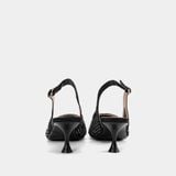  Giày Cao Gót Nữ Chrisbella Đen Cao 6cm EHE036Z0 