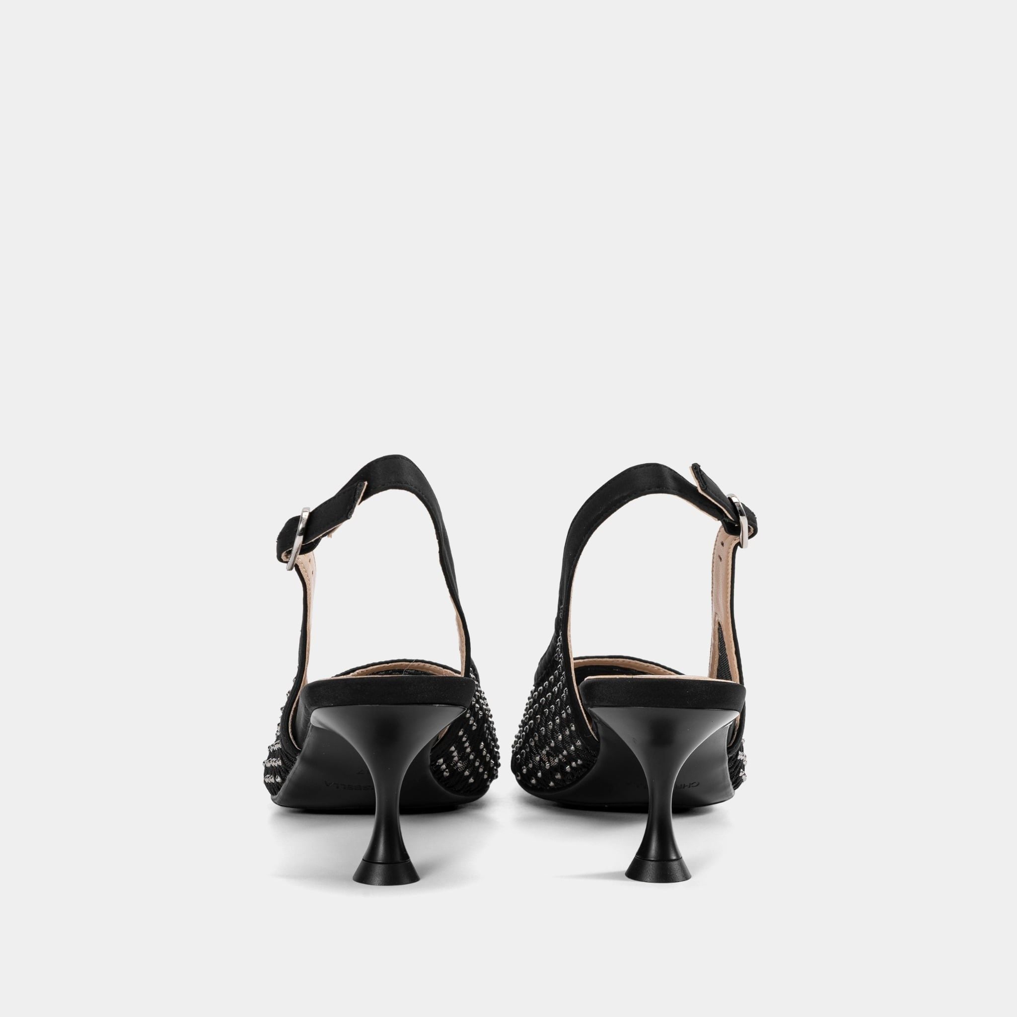  Giày Cao Gót Nữ Chrisbella Đen Cao 6cm EHE036Z0 