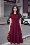  Đầm tay ngắn, Dáng thắt eo 26ADKT003Đ 