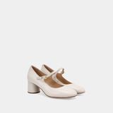  Giày Cao Gót Nữ Chrisbella Kem Cao 6cm EHE021Z0 