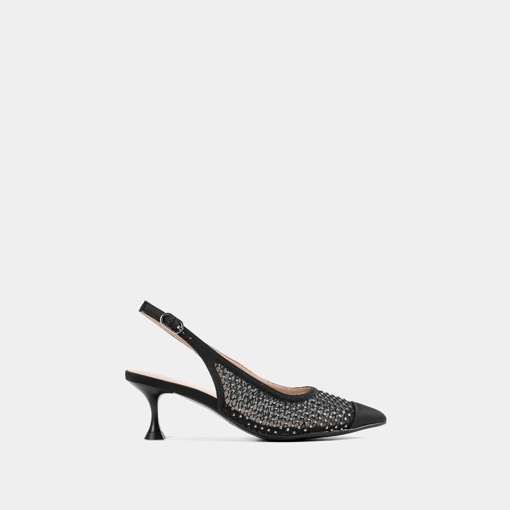  Giày Cao Gót Nữ Chrisbella Đen Cao 6cm EHE036Z0 