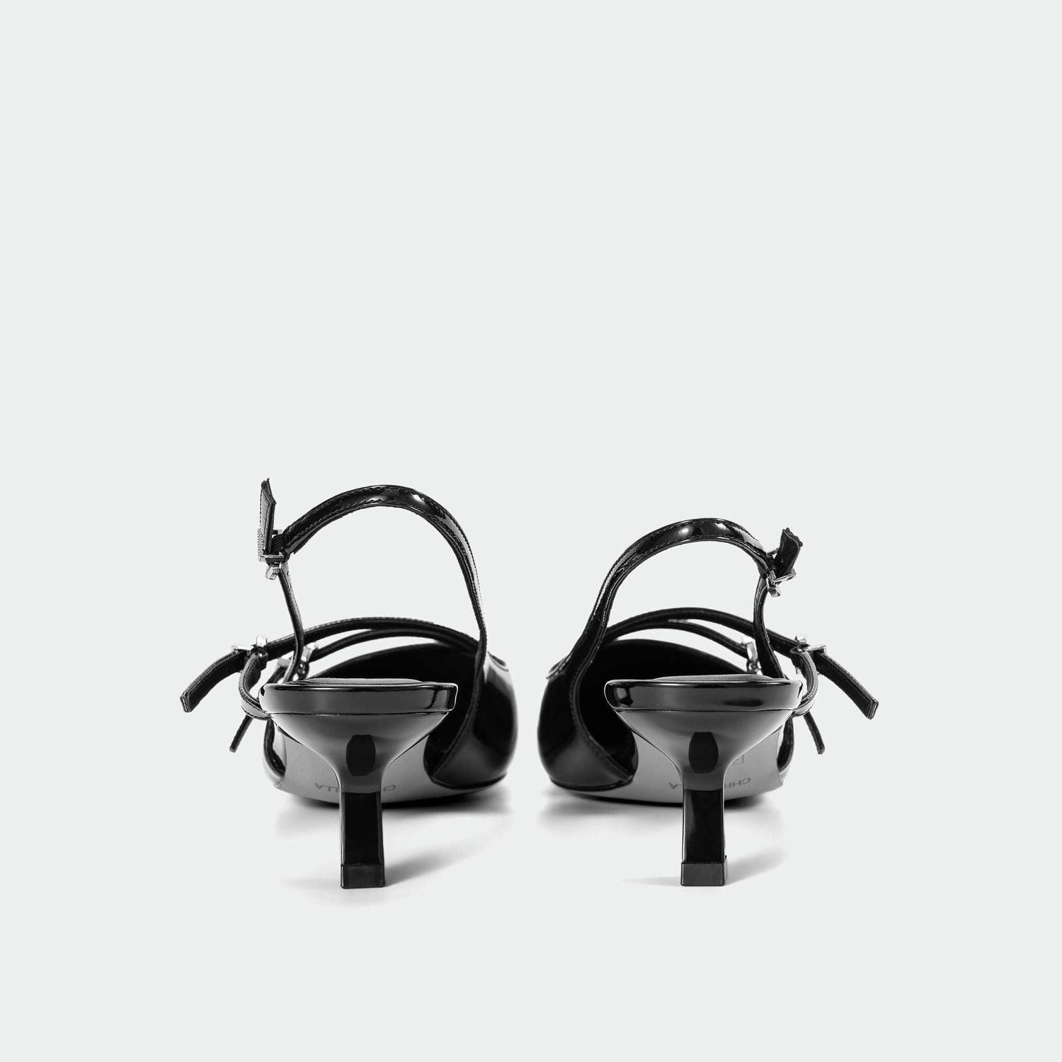  Giày Cao Gót Nữ Chrisbella Đen Cao 5cm EHE009Z0 