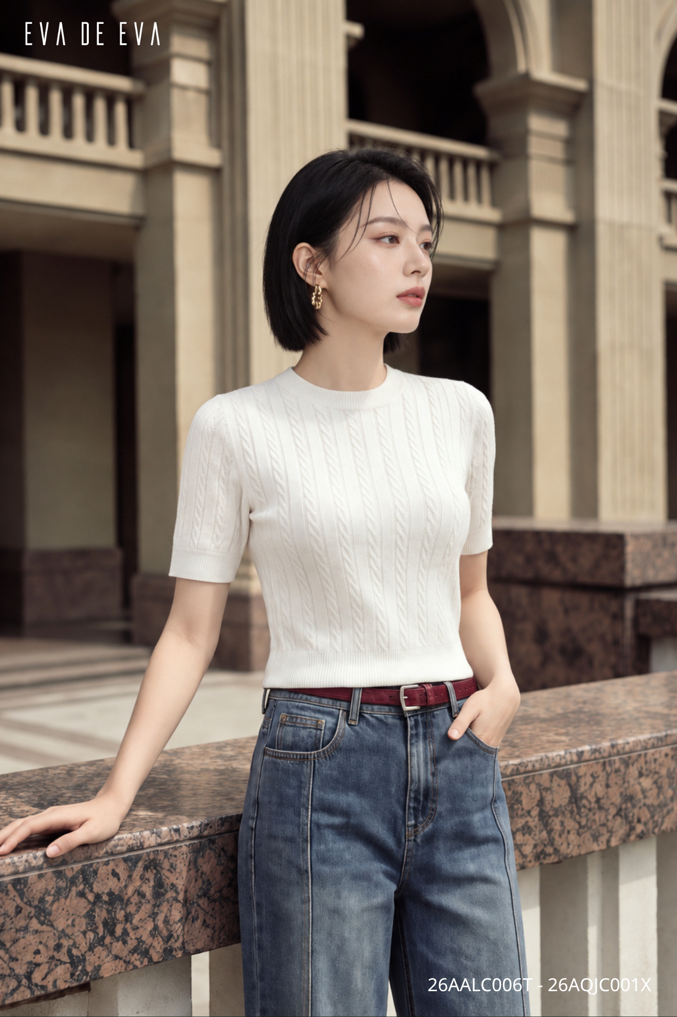  Áo len ngắn tay,  26AALC006T 