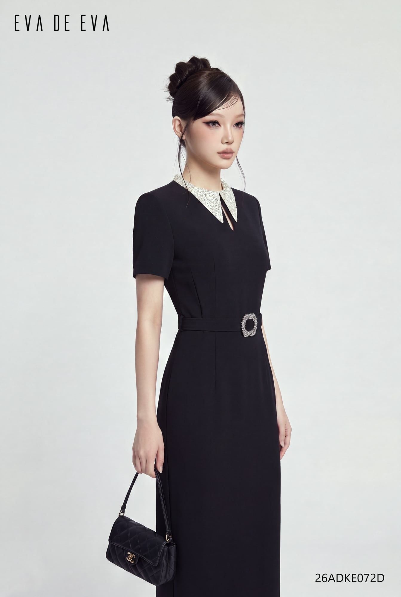  Đầm tay ngắn, Dáng thắt eo 26ADKE072D 