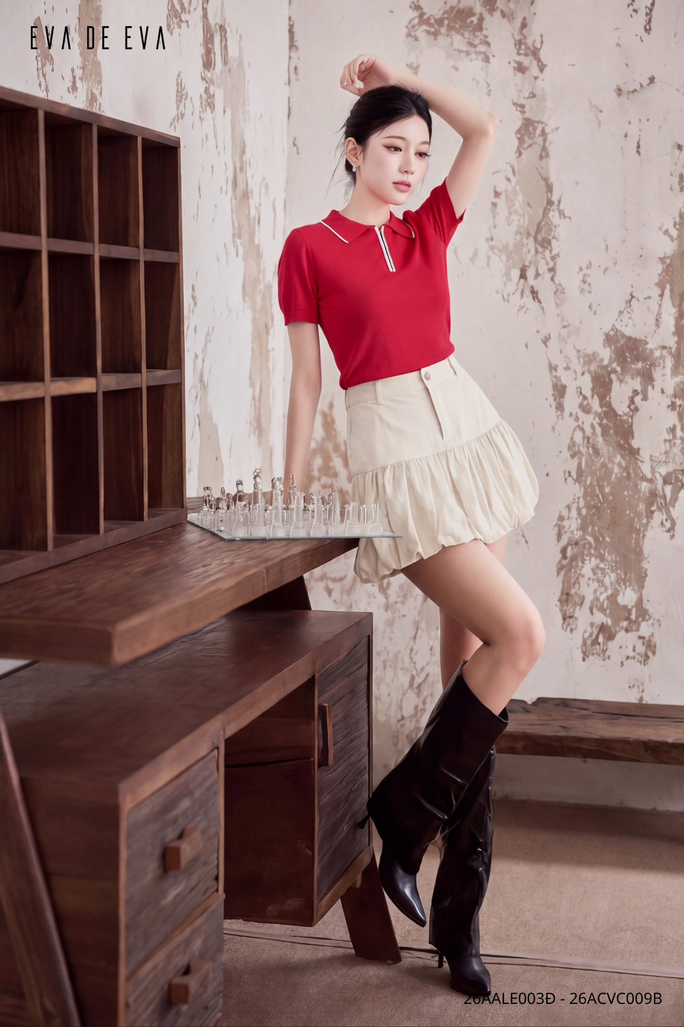  Áo len ngắn tay,  26AALE003Đ 