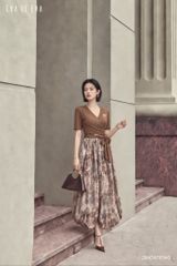  Đầm tay ngắn, Dáng thắt eo 26ADKE034O 