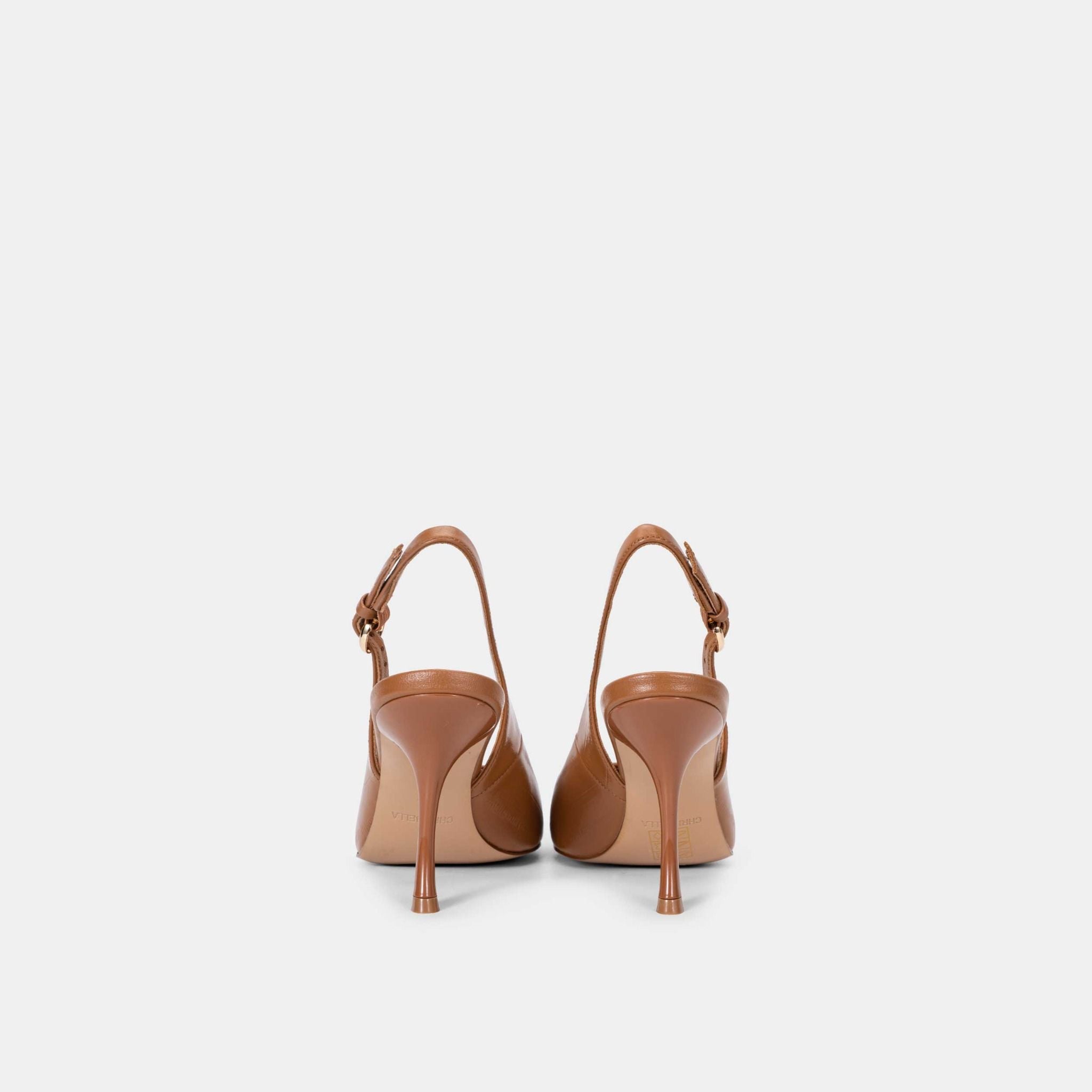  Giày Cao Gót Nữ Chrisbella Nâu Cao 8,5cm EHE039S0 