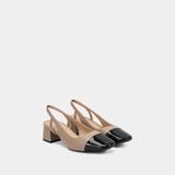  Giày Cao Gót Nữ Chrisbella Be Sáng Cao 5cm EHE030Z0 