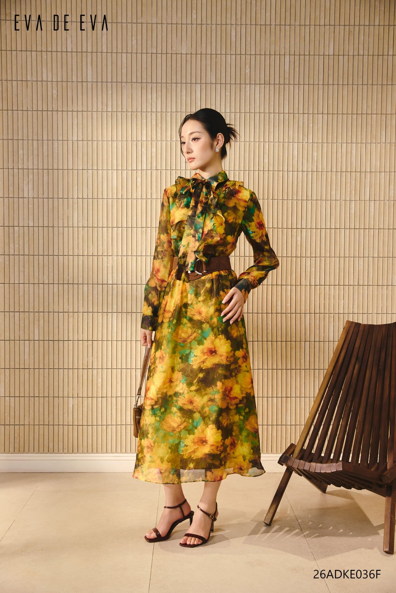  Đầm tay dài, Dáng thắt eo 26ADKE036F 
