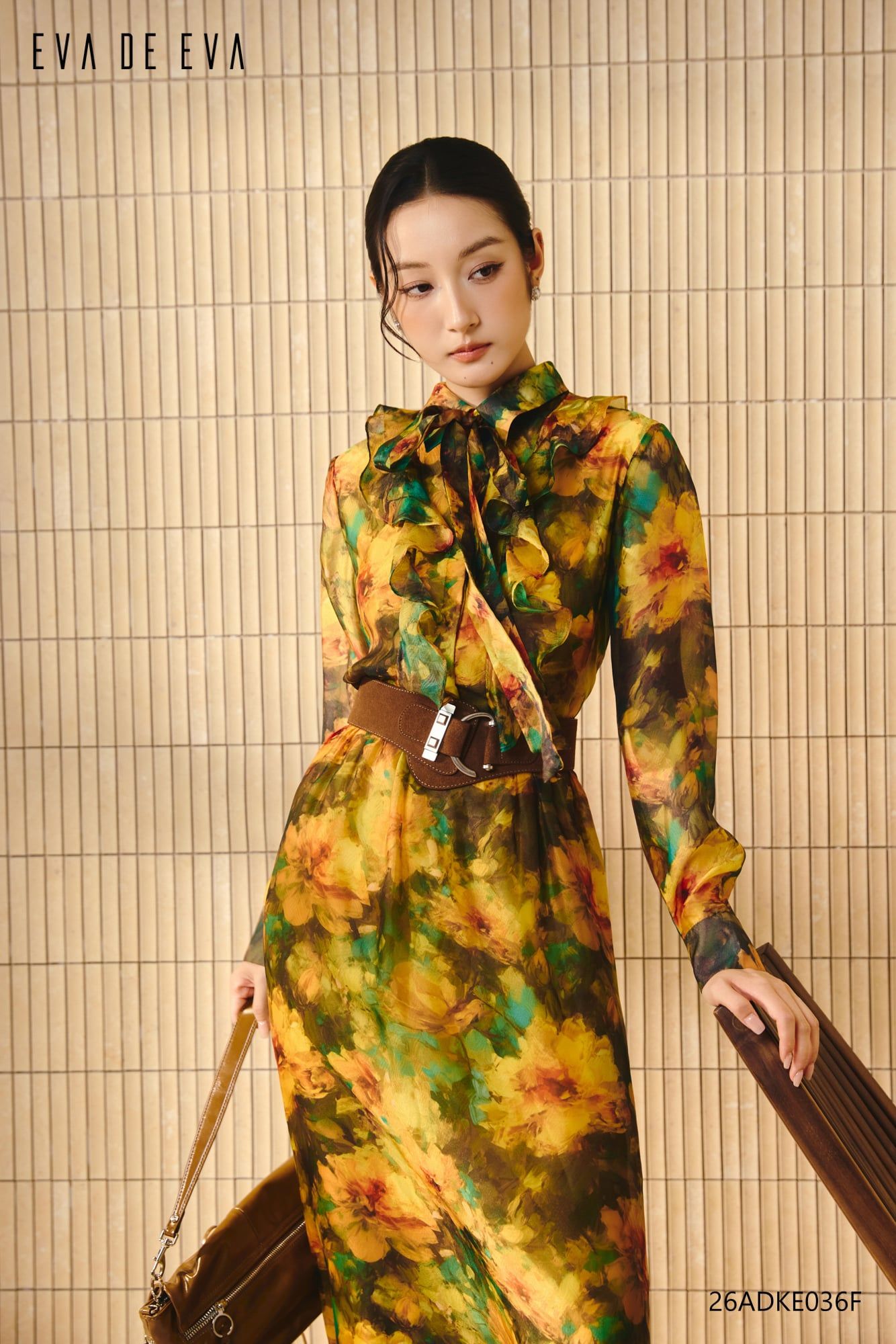  Đầm tay dài, Dáng thắt eo 26ADKE036F 