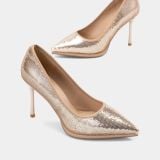  Giày Cao Gót Nữ Chrisbella Vàng Cao 9cm EHE058S0 