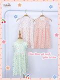  Đầm thun jacquard sát nách phối bèo bé gái ECOBAMBI - BB-24DAMBG041 - 8935334001848 