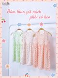  Đầm thun jacquard sát nách phối bèo bé gái ECOBAMBI - BB-24DAMBG041 - 8935334001848 