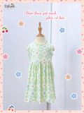  Đầm thun jacquard sát nách phối bèo bé gái ECOBAMBI - BB-24DAMBG041 - 8935334001848 