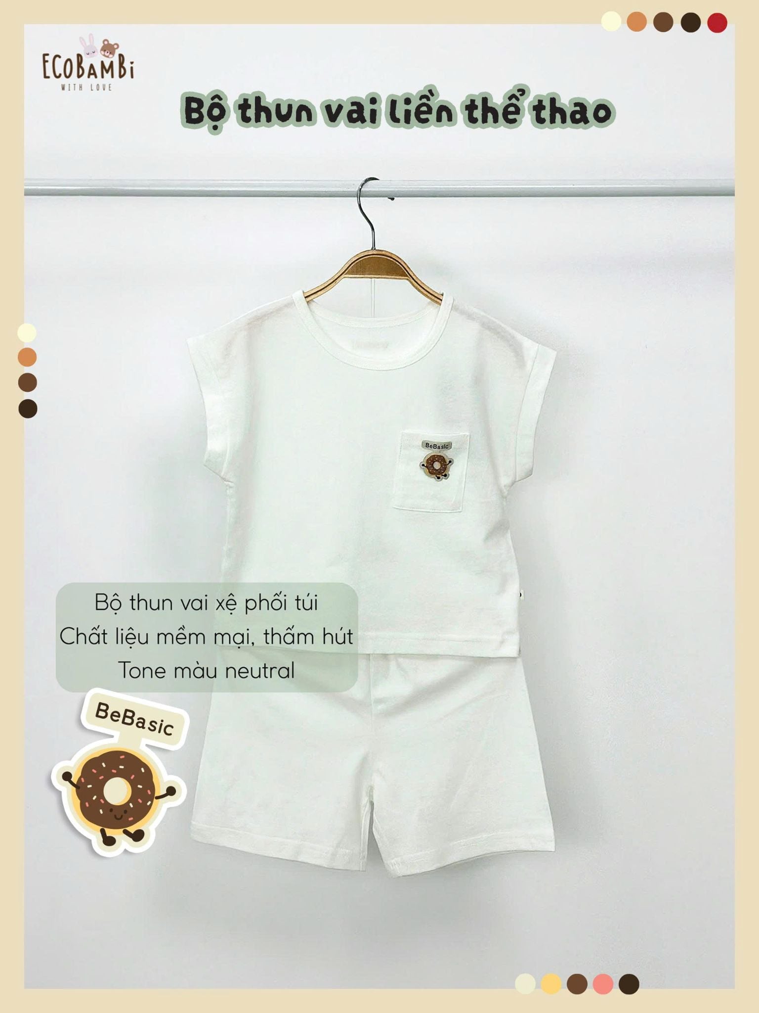  Bộ thun áo vai liền - quần shorts bé trai - 8935334000797 