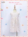  Đầm thun jacquard sát nách phối bèo bé gái ECOBAMBI - BB-24DAMBG041 - 8935334001848 