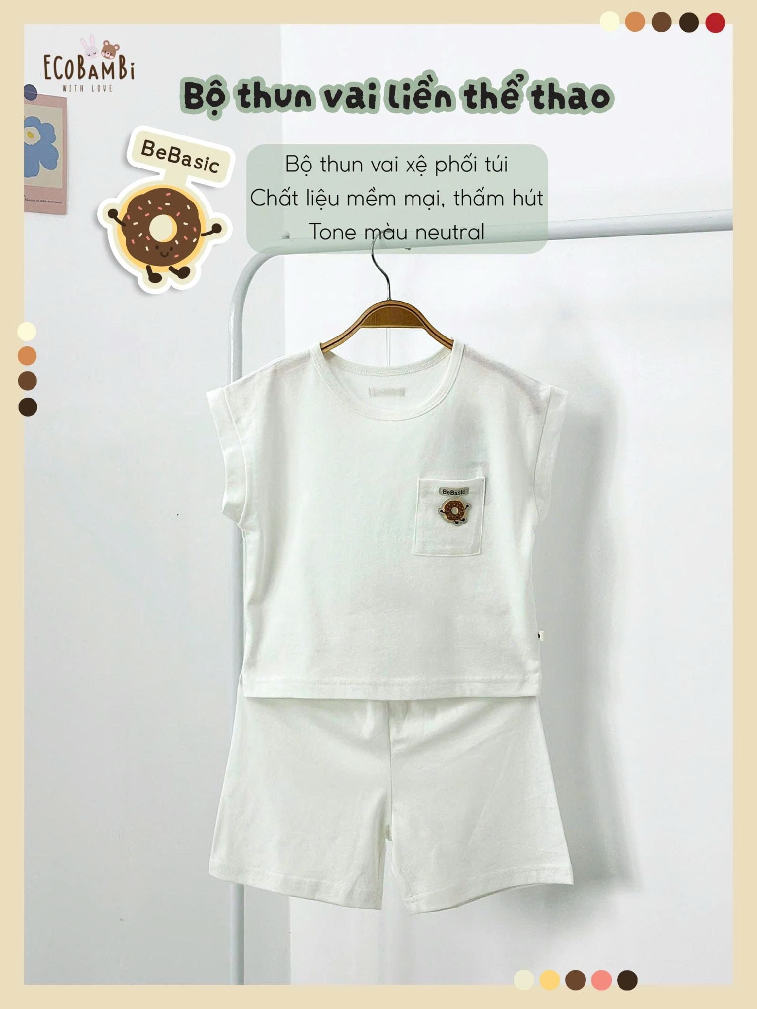  Bộ thun áo vai liền - quần shorts bé trai - 8935334000797 