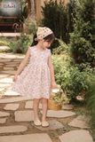  Đầm thun jacquard sát nách phối bèo bé gái ECOBAMBI - BB-24DAMBG041 - 8935334001848 
