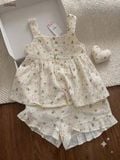  Bộ cotton muslin sát nách nút cài giữa - quần shorts bèo mặc nhà nữ Innies - IN-23BONU001 - 8935334000926 