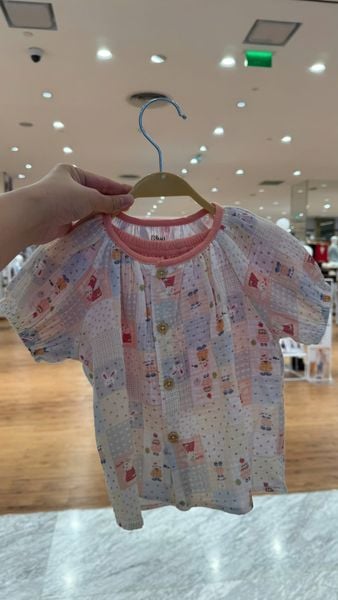  Bộ muslin tay phồng - quần shorts bé gái ECOBAMBI - BB-23BOBG053 - 8935334001367 