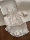  Bộ cotton muslin sát nách nút cài giữa - quần shorts bèo mặc nhà nữ Innies - IN-23BONU001 - 8935334000926 