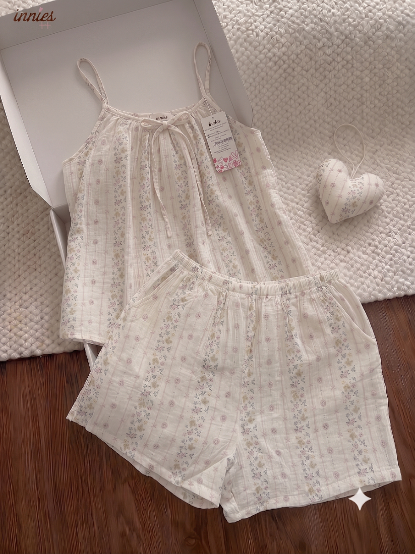  Bộ muslin 2 dây mảnh - quần shorts nữ Innies - 8935334001251 