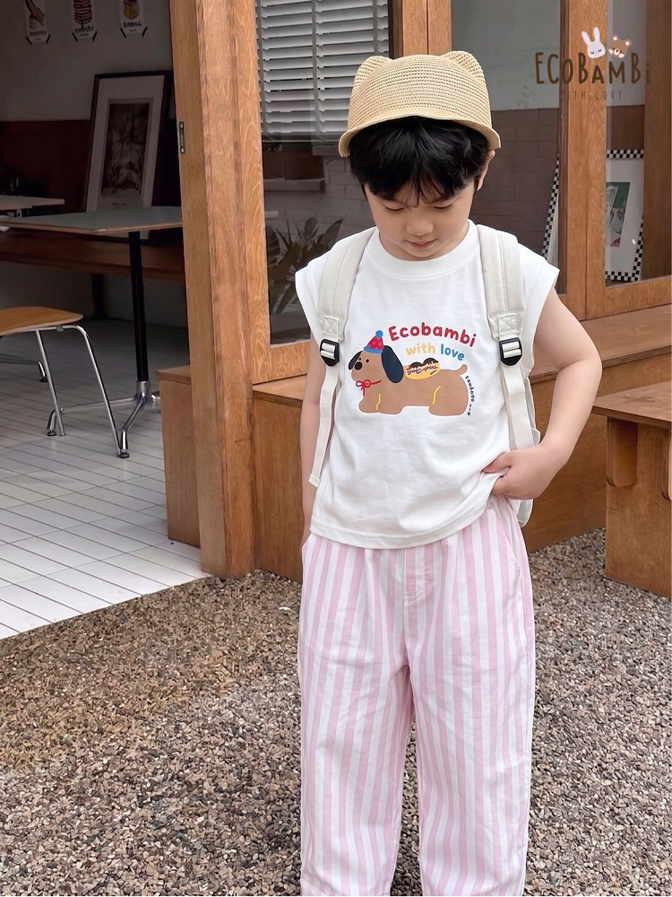  Bộ quần sọc baggy áo sát nách unisex ECOBAMBI - 8935334002180 