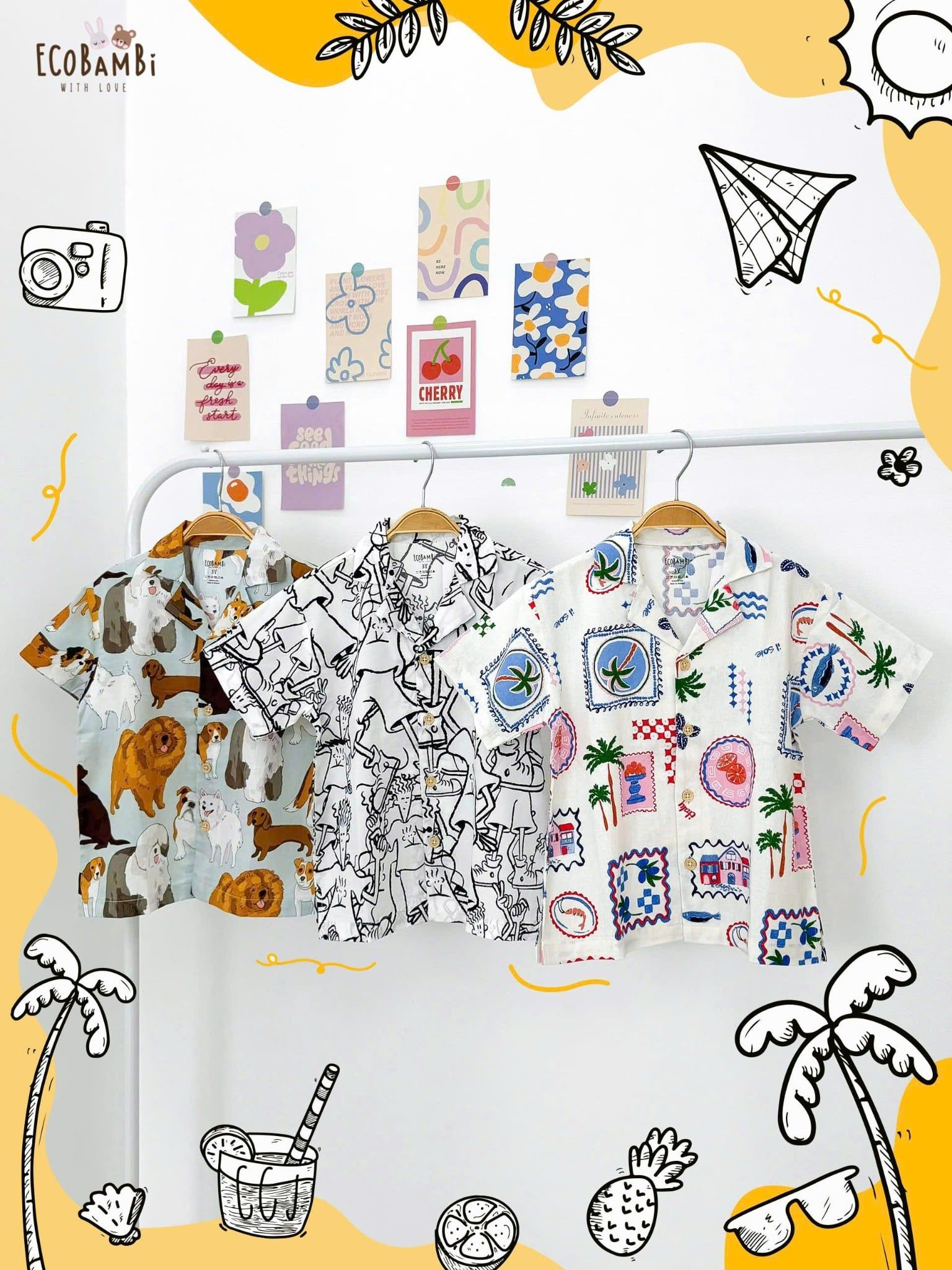  Áo sơ mi họa tiết bé trai ECOBAMBI - 8935334000117 