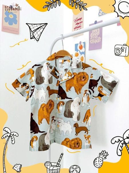  Áo sơ mi họa tiết bé trai ECOBAMBI - 8935334000117 