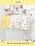  Bộ thun loe họa tiết form rộng bé gái ECOBAMBI - 8935334001824 