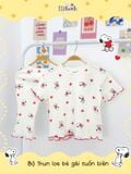  Bộ thun loe họa tiết form rộng bé gái ECOBAMBI - 8935334001824 