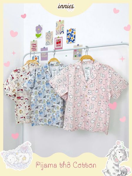  Pyjama cotton thô quần shorts nữ Innies - 8935334001138 