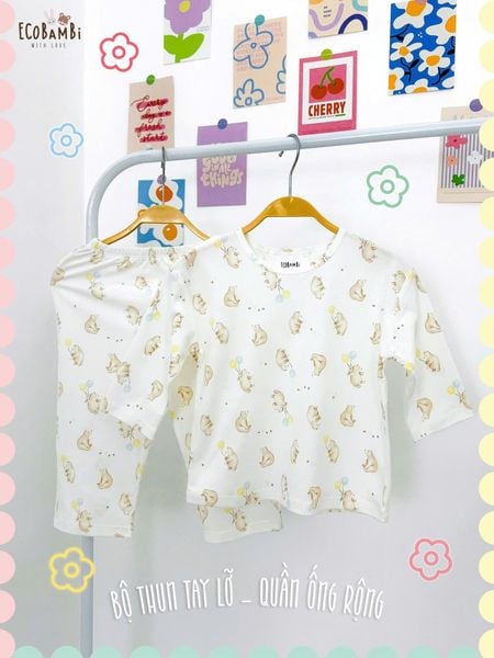  Bộ thun tay lỡ - quần lửng form rộng bé gái ECOBAMBI - BB-24BOBG037 - 8935334001817 