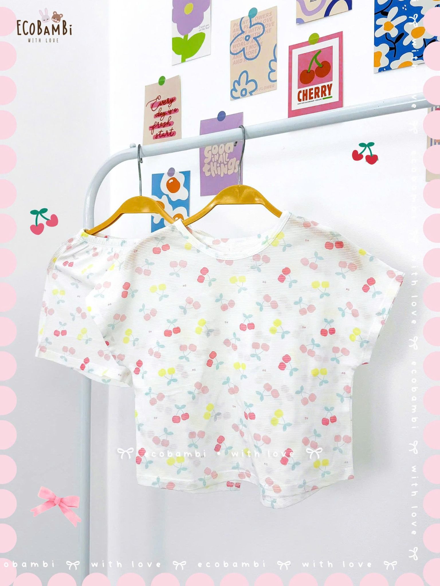  Bộ thun cánh dơi - quần shorts bé gái ECOBAMBI - BB-24BOBG003 - 8935334000933 