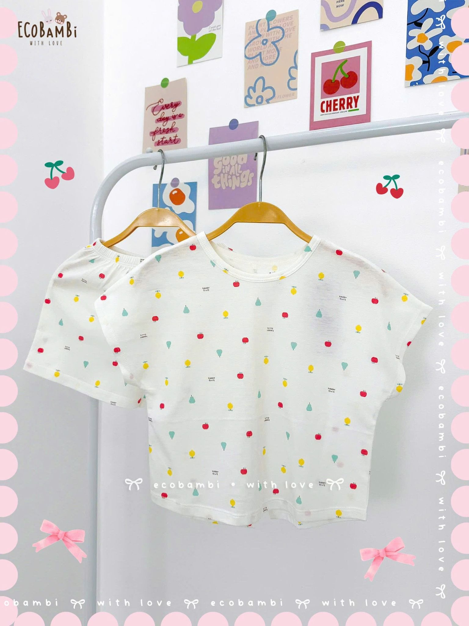  Bộ thun cánh dơi - quần shorts bé gái ECOBAMBI - BB-24BOBG003 - 8935334000933 