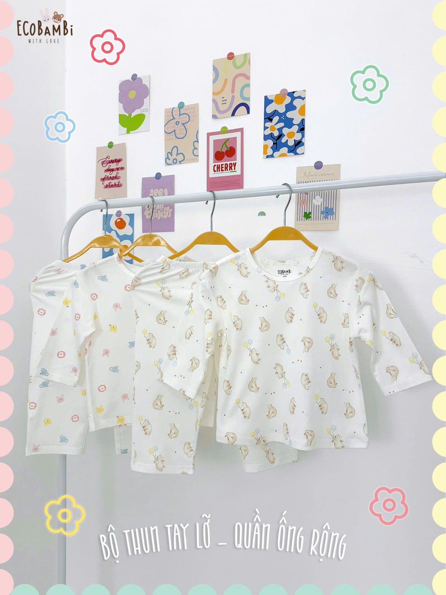  Bộ thun tay lỡ - quần lửng form rộng bé gái ECOBAMBI - BB-24BOBG037 - 8935334001817 
