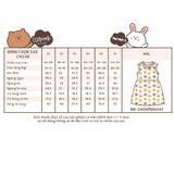  Đầm thun sát nách phối bèo cổ họa tiết dễ thương bé gái ECOBAMBI - 8935334001848 