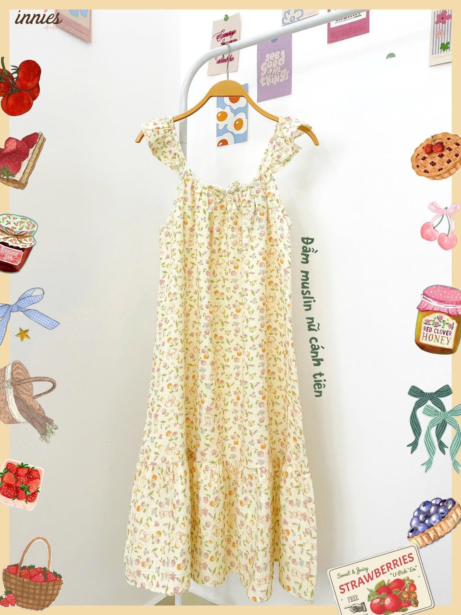  Đầm muslin 2 dây cánh tiên dáng xòe bồng bềnh cho nữ - 8935334001152 