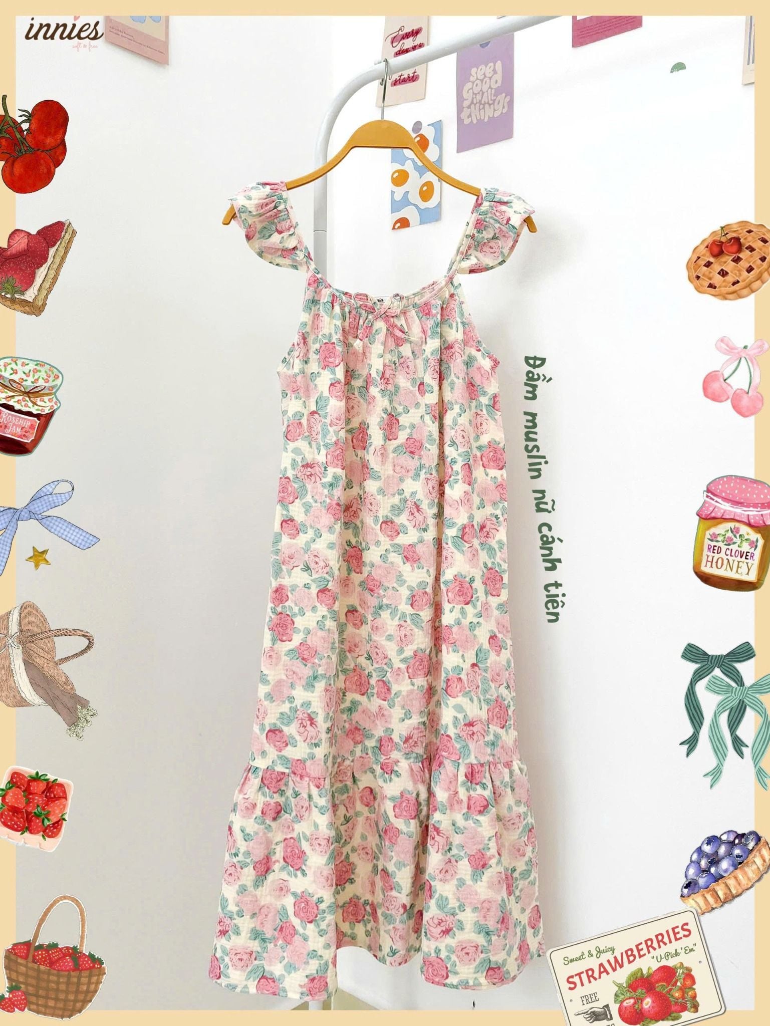  Đầm muslin 2 dây cánh tiên dáng xòe bồng bềnh cho nữ - 8935334001152 