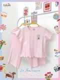  Bộ thun jacquard cotton tay ngắn phối quần ống suông bé gái ECOBAMBI - 8935334001183 