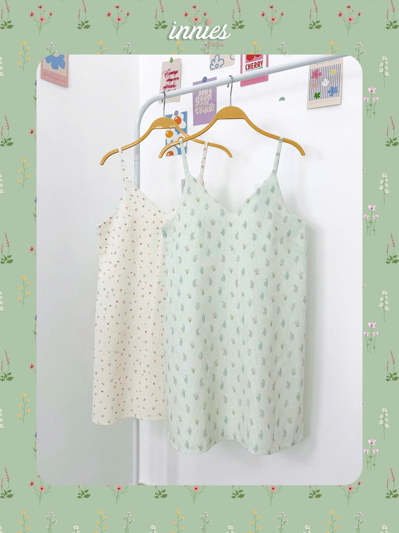  Đầm linen 2 dây mặc nhà nữ Innies - 8935334002074 