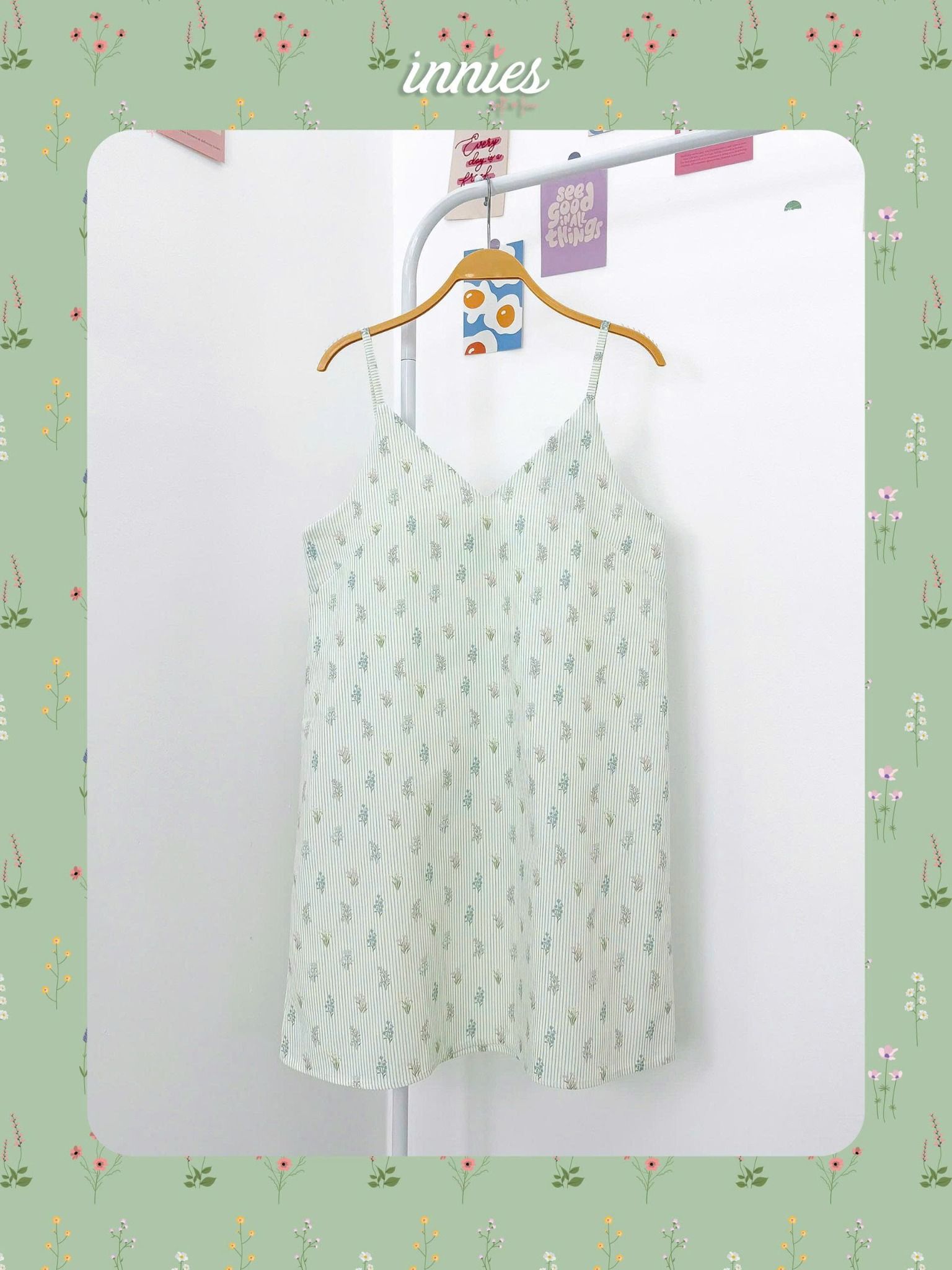  Đầm linen 2 dây mặc nhà nữ Innies - 8935334002074 