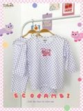  Bộ thun rib cotton họa tiết tay lỡ - quần lửng bé gái ECOBAMBI - 8935334002166 